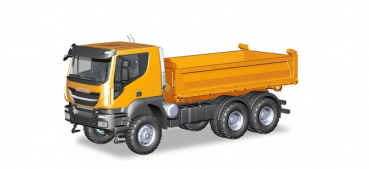 Herpa 309998 Iveco Trakker 6x6 3-achs Baukipper-LKW orange 1:87 Spur HO