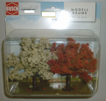 Busch 6653 Blütenbäume ca. 80 mm hoch - 2 Stück im Set 1:87 Spur HO