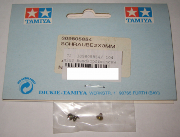 Tamiya 309805854 Rundkopffeingewindeschrauben 2 x 3 mm - 3 Stück